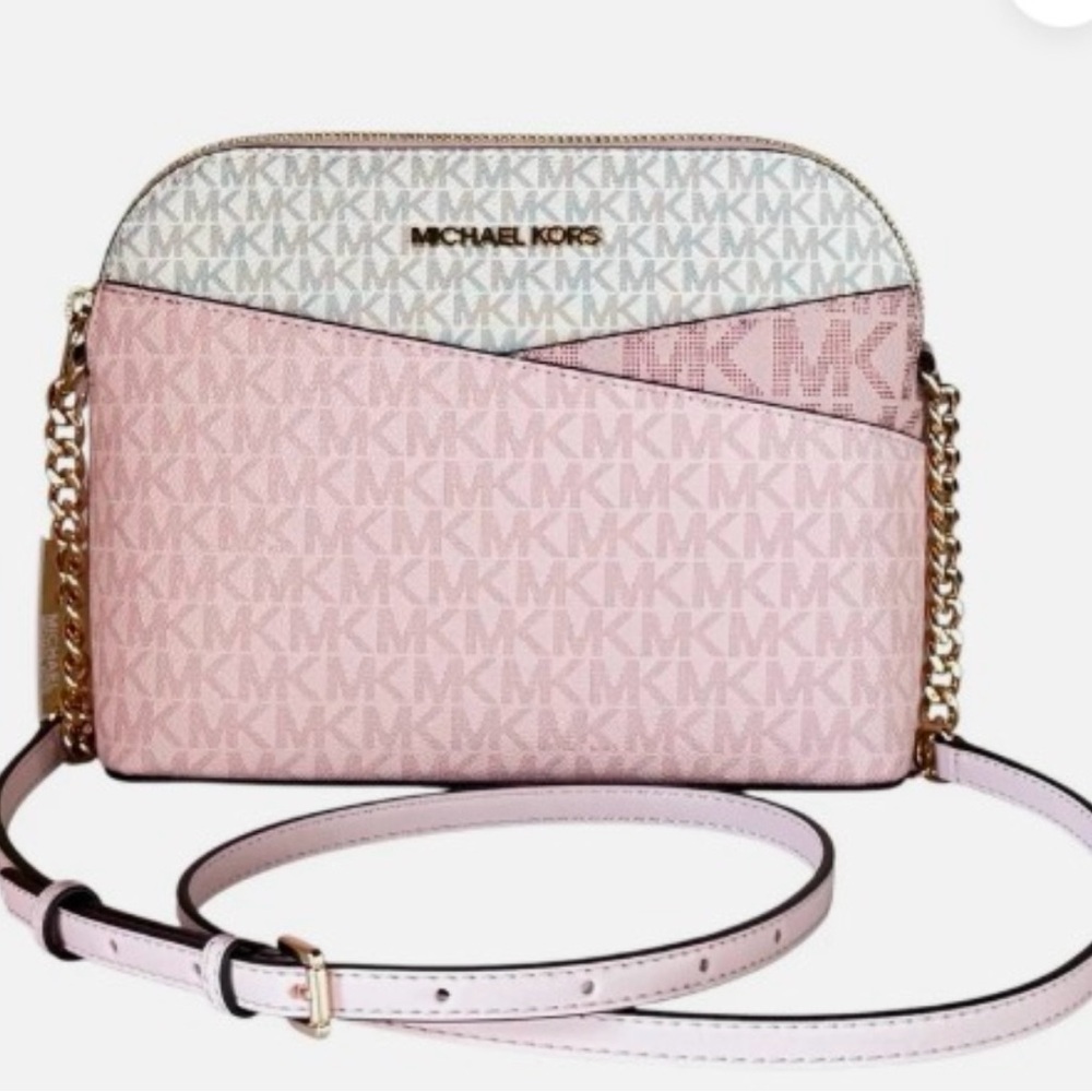 Michael Kors Pink Crossbody Bag with Gold Accents